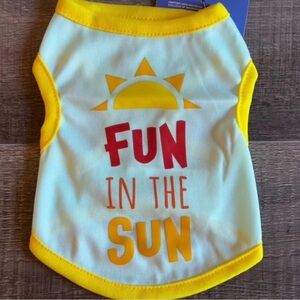 💞 New Size XS “Fun In The Sun” Puppy Dog Tee Shirt with Sunshine Design